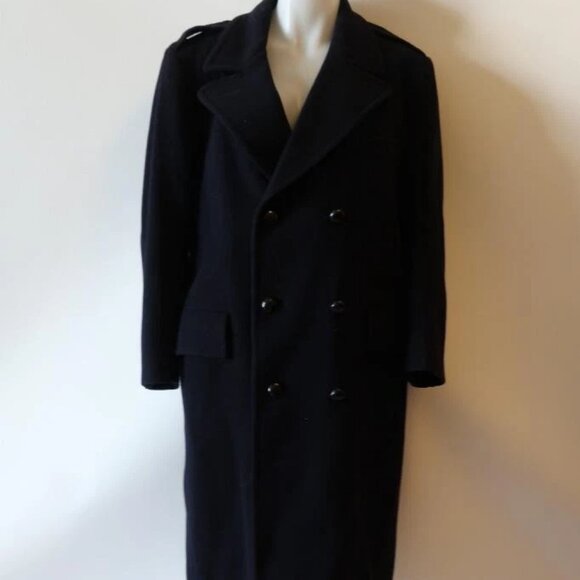 MENS BLOOMINGDALES THE MENS STORE DARK NAVY COAT SZ 42 - Picture 2 of 14